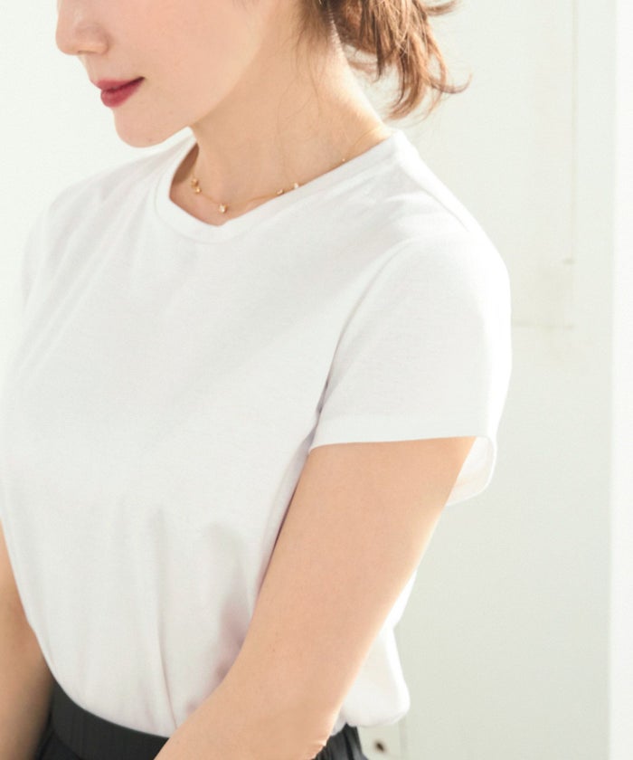 新色追加手洗い可日本製機能性素材半袖シンプル大人カジュアル着回しカットソーバックプリント夏ジョイントスペース