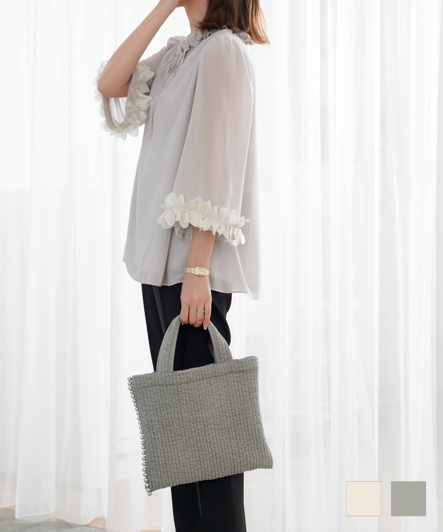 パール トリム ヌビバッグ lieulien×miimii 全2色｜lul912-0282【5