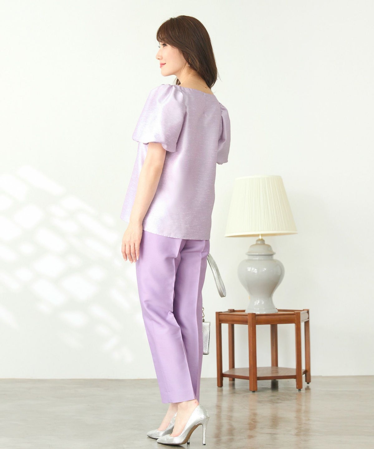 手洗い可/セットアップ対応/ふんわり/袖コンシャス/エレガント/上品/春/パフ袖