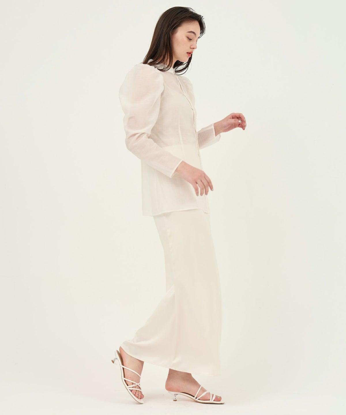 シャツ/シアー/オフホワイト/ネイビー