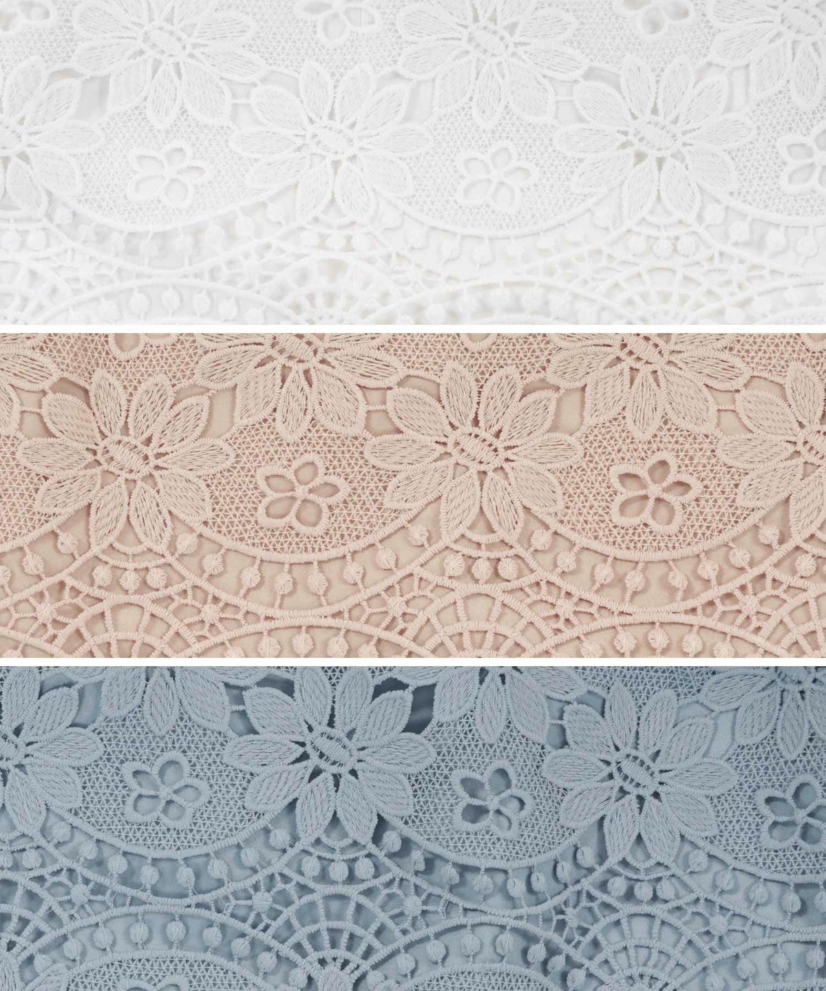 ワンピース/レース/半袖/フラワー/花柄/スカラップ/ティアード/ハイウエスト/ホワイト/白/ピンク/サックス/S/M/秋/冬/春/可愛い/かわいい/華やか/大人/上品/