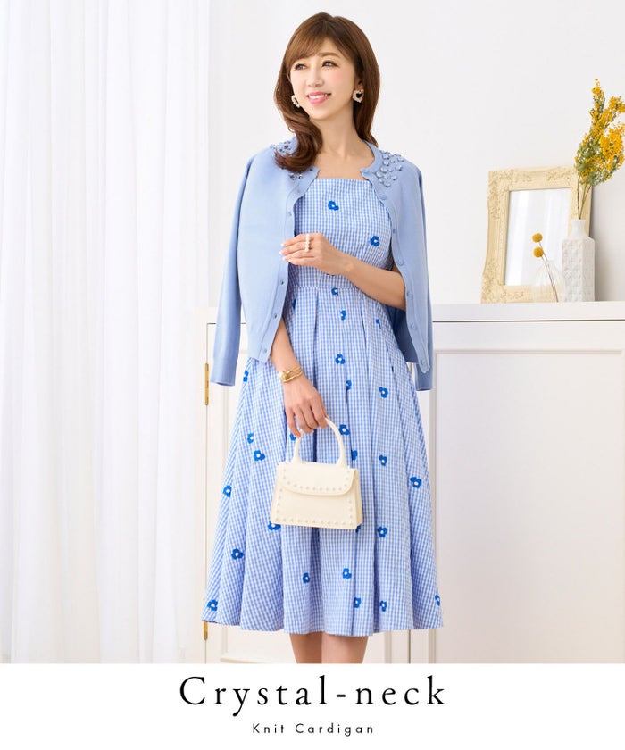 トップス/ニット/カーディガン/長袖/ビジュー/羽織り/ピンク/ラベンダー/サックス/S/M/春/夏