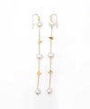 ゴールド ストーン ロング パール ピアス イヤリング Gold Stone Long Parl Pierce Earring