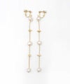 ゴールド ストーン ロング パール ピアス イヤリング Gold Stone Long Parl Pierce Earring