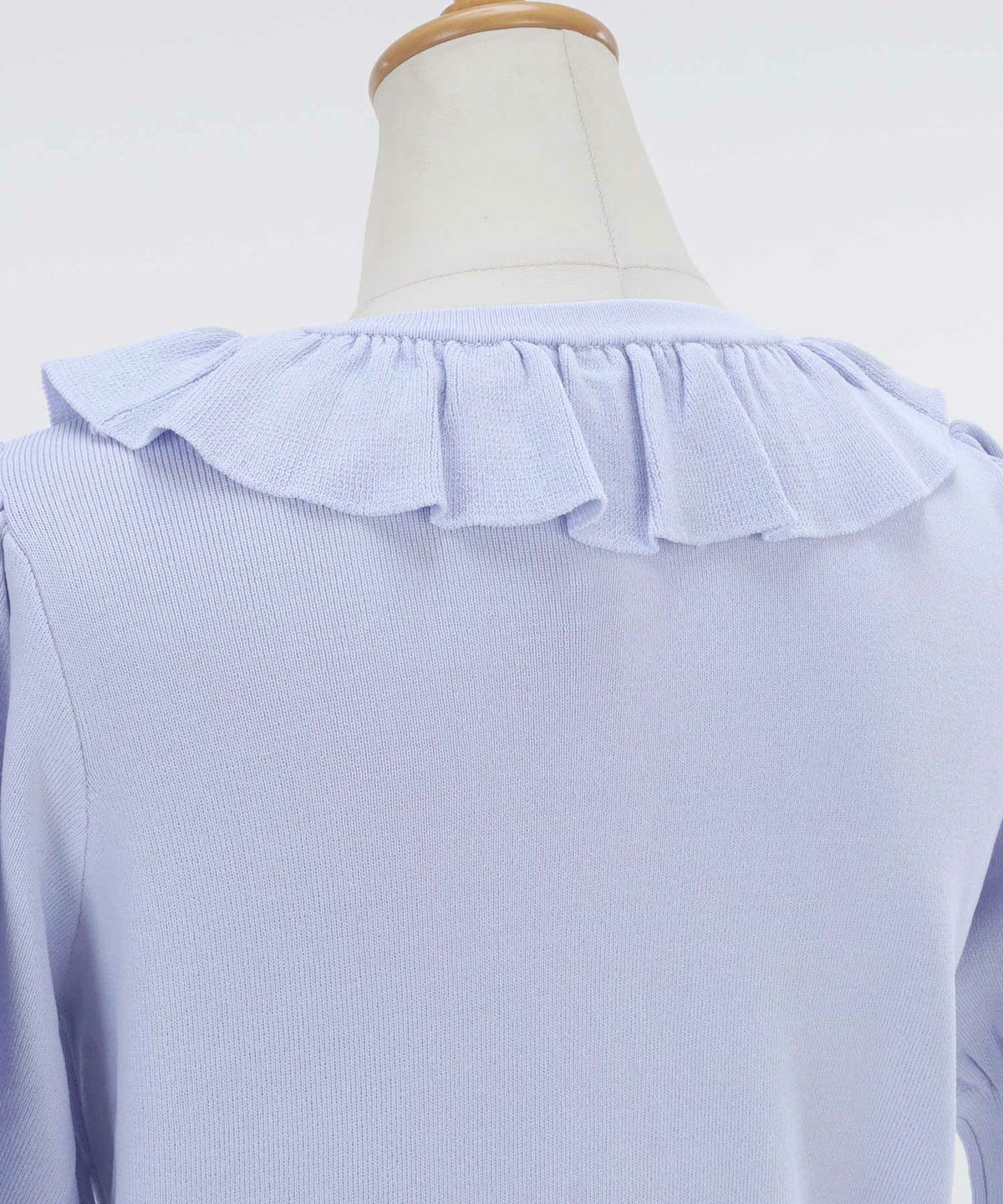 カーディガン/ニット/フリル/パールボタン/パフスリーブ/半袖/リブ/ホワイト/白/サックス/ブラック/黒/S/M/春/夏/秋/可愛い/かわいい/華やか/大人/上品/