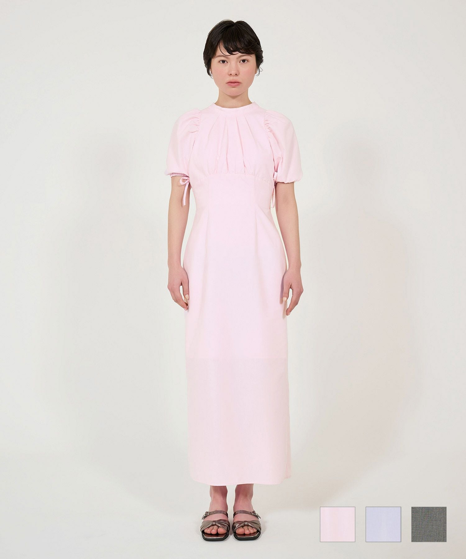 限定Price！SALE パフスリーブ ロングワンピース TINA：JOJUN 全3色