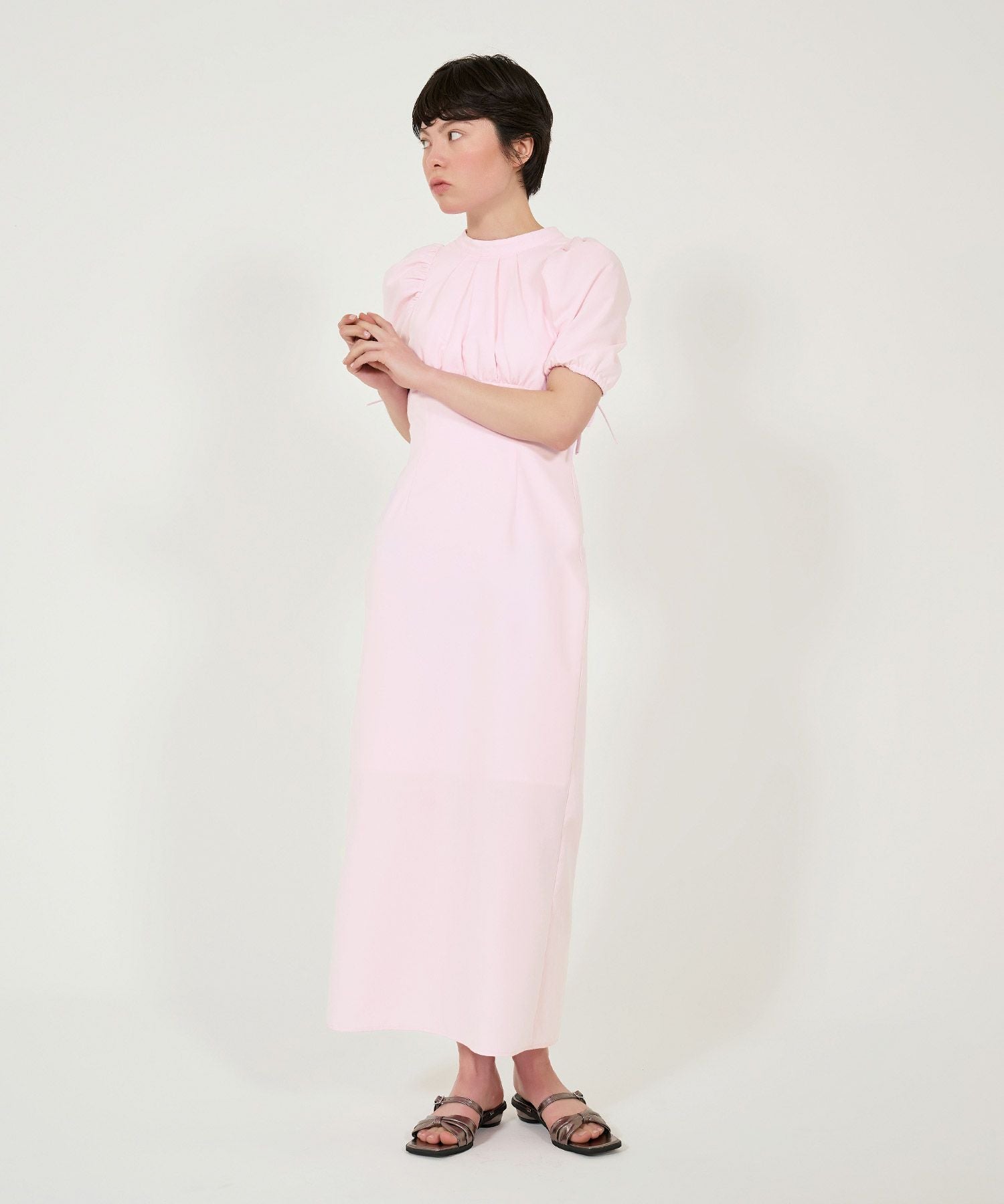 限定Price！SALE パフスリーブ ロングワンピース TINA：JOJUN 全3色