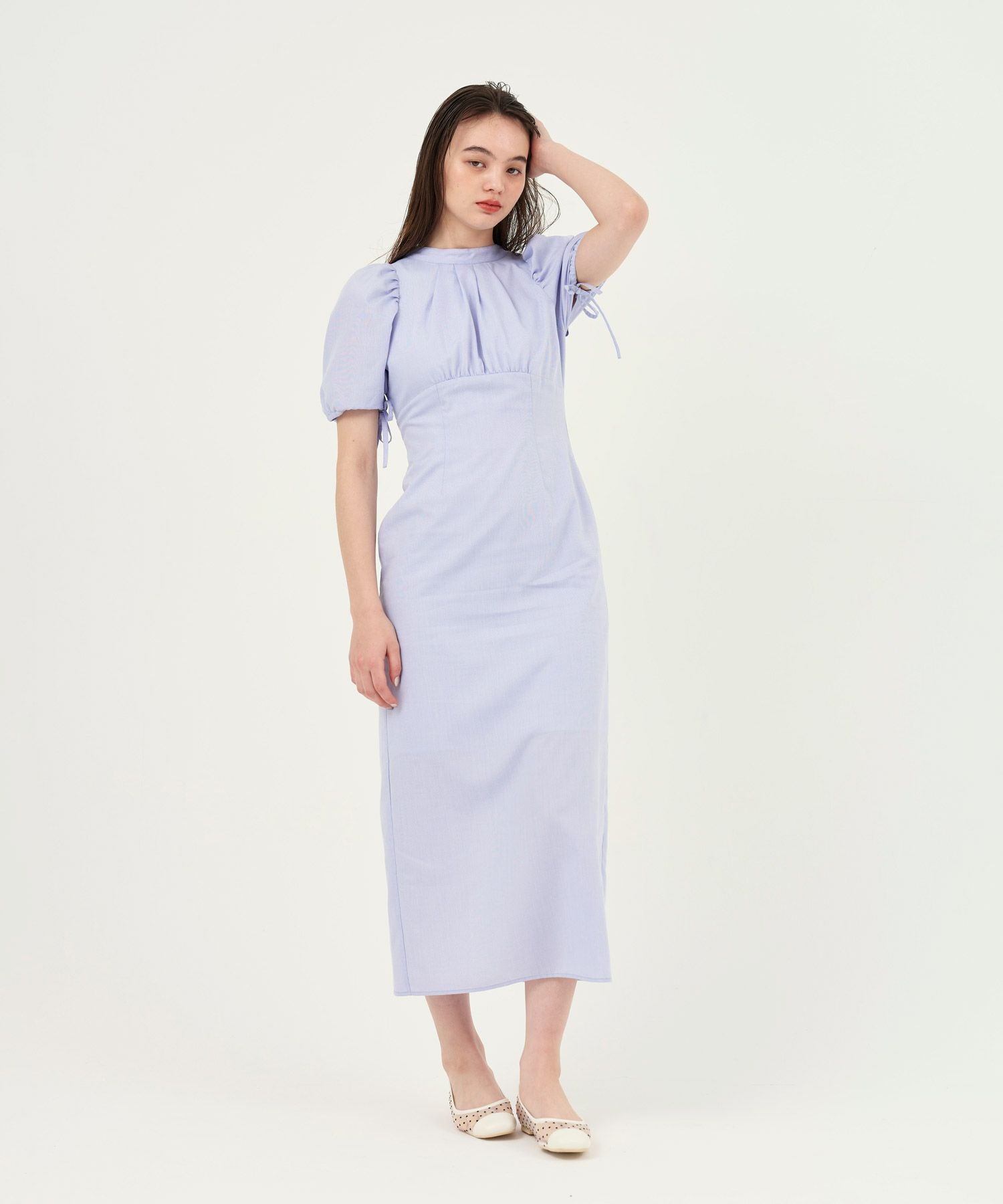 限定Price！SALE パフスリーブ ロングワンピース TINA：JOJUN 全3色