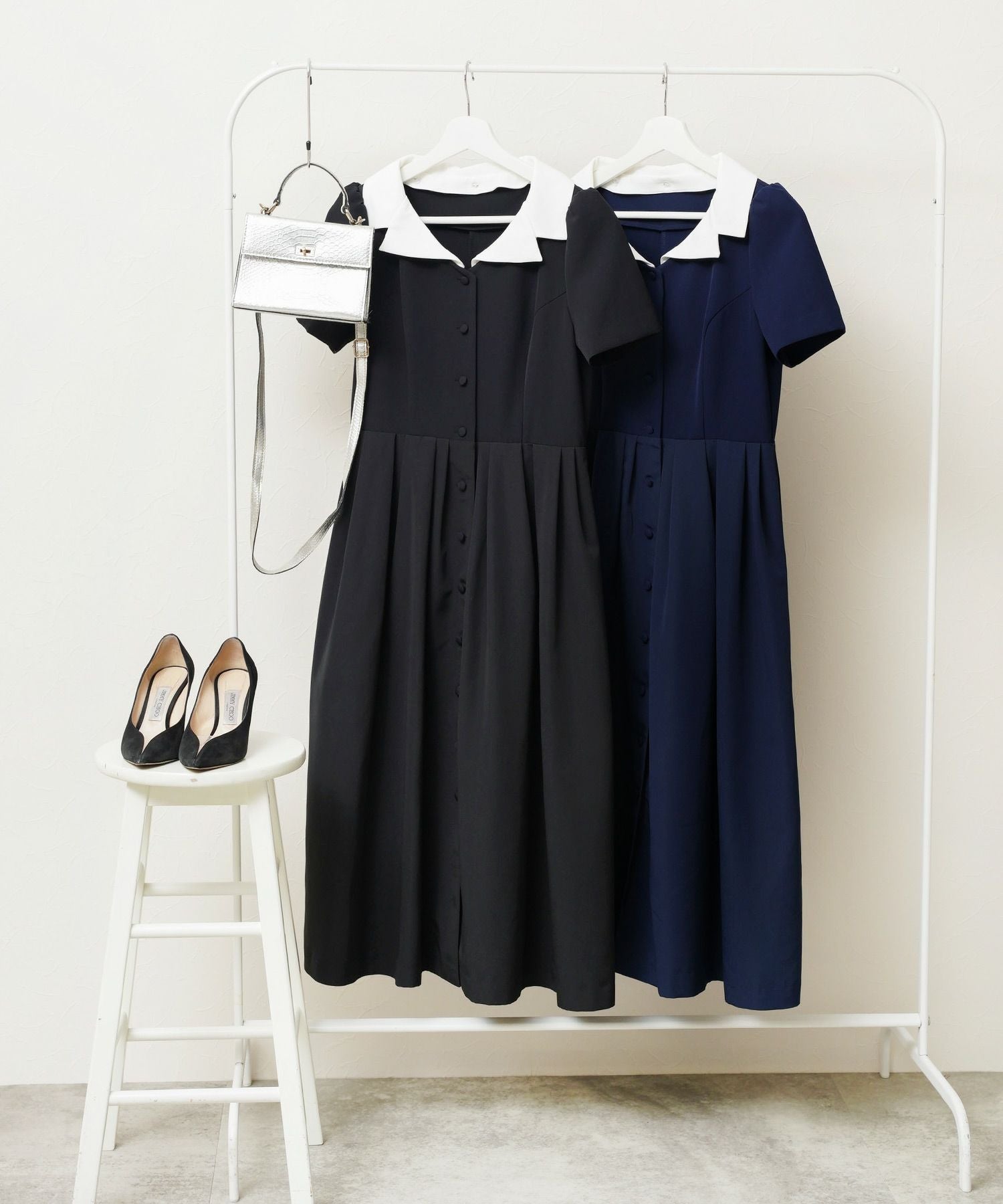 襟取り外し バイカラー ワンピース Liala×PG 全2色｜lpg321-1637【1