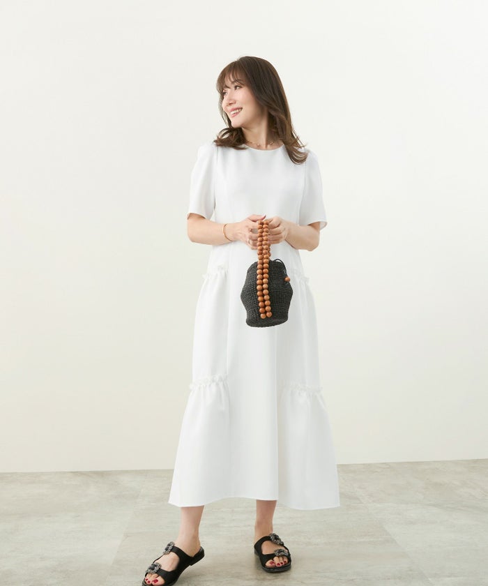 新色追加/newcolorきれいめ服40代30代半袖コーデおしゃれ夏人気黒ホワイト無地リゾート