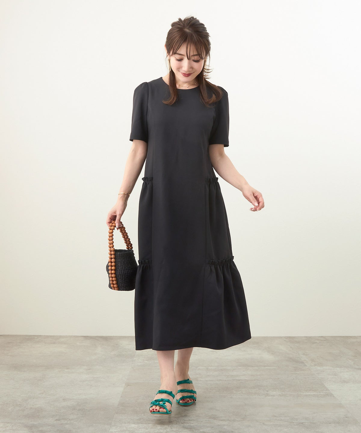 新色追加 S/M/L 手洗い可 きれいめ 大人カジュアル 40代 30代 コーデ おしゃれ 夏 人気 黒 ホワイト 無地 ロング丈 リゾート