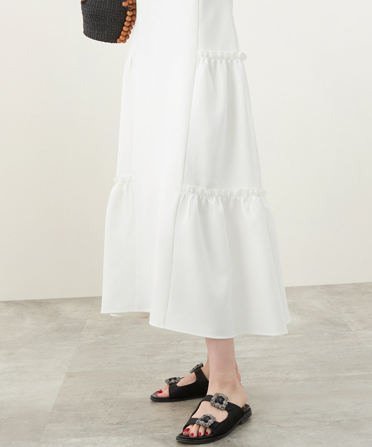 新色追加 S/M/L 手洗い可 きれいめ 大人カジュアル 40代 30代 コーデ おしゃれ 夏 人気 黒 ホワイト 無地 ロング丈 リゾート