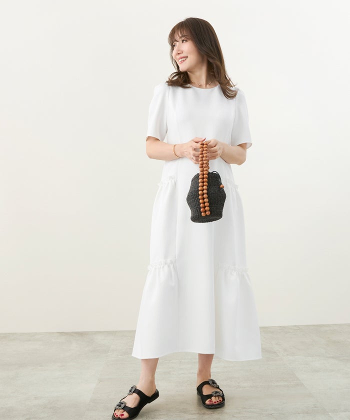 新色追加 S/M/L 手洗い可 きれいめ 大人カジュアル 40代 30代 コーデ おしゃれ 夏 人気 黒 ホワイト 無地 ロング丈 リゾート