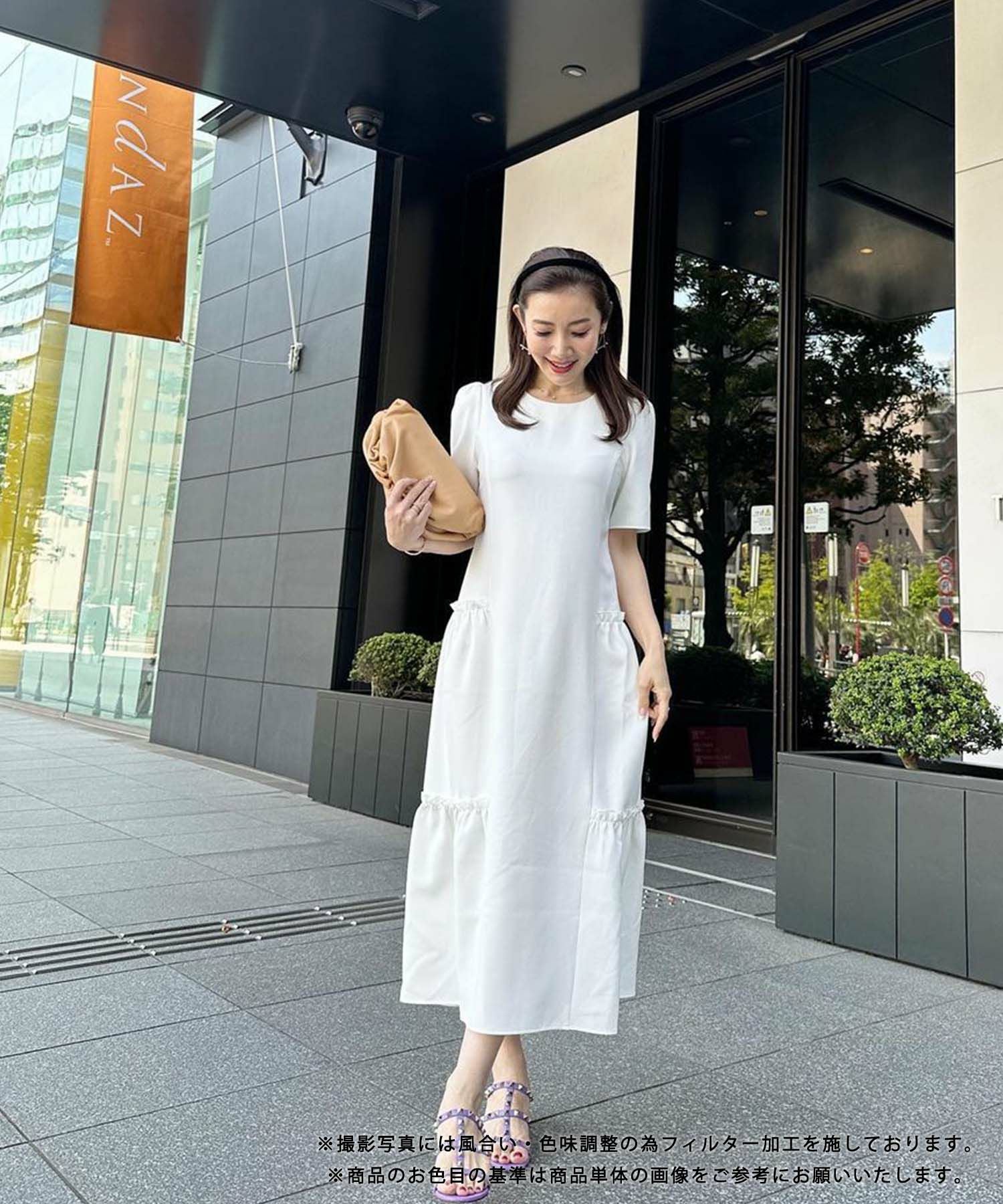 ティアード 半袖 ワンピース｜通勤、デート、ワンマイルウェア、授業