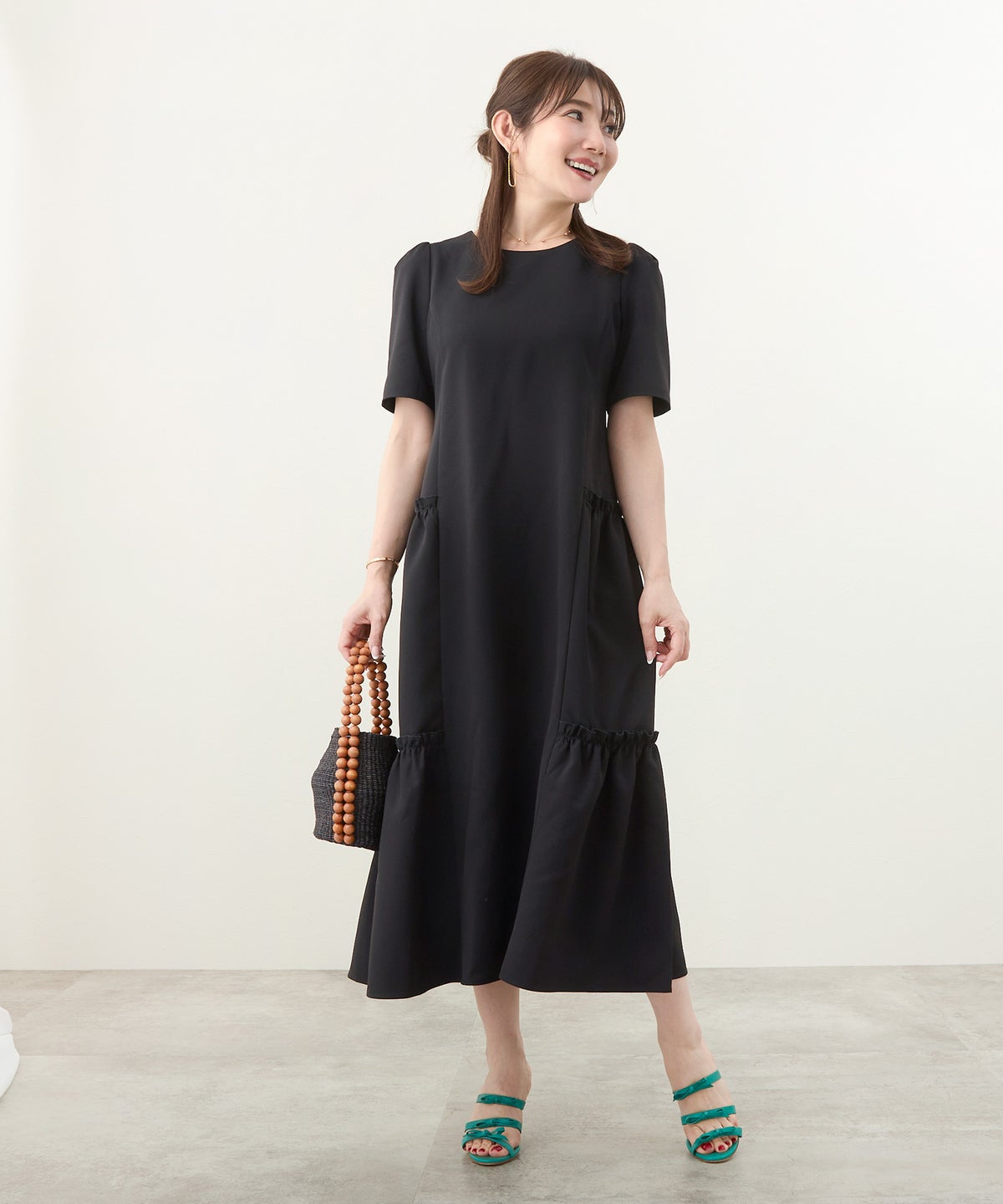 新色追加 S/M/L 手洗い可 きれいめ 大人カジュアル 40代 30代 コーデ おしゃれ 夏 人気 黒 ホワイト 無地 ロング丈 リゾート