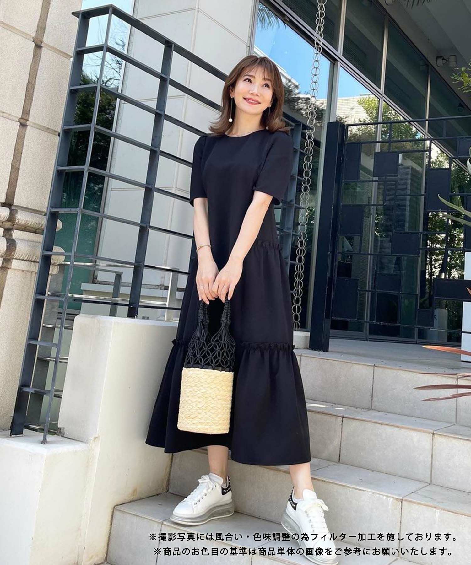 ティアード 半袖 ワンピース｜通勤、デート、ワンマイルウェア、授業