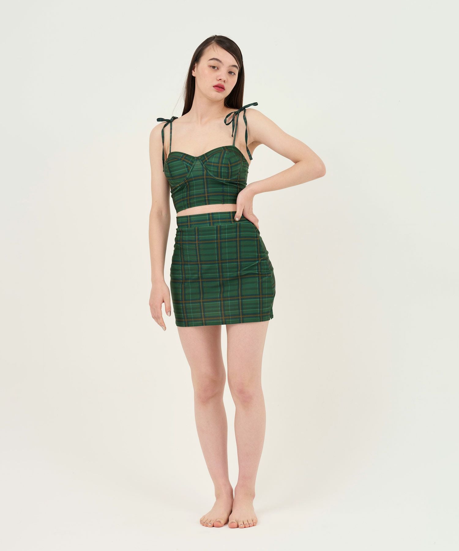 tina:jojun JANE swim wear グリーンチェック JANE swim wear TINA：JOJUN 全2色｜tnj921-0610【3】 - 水着商品一覧