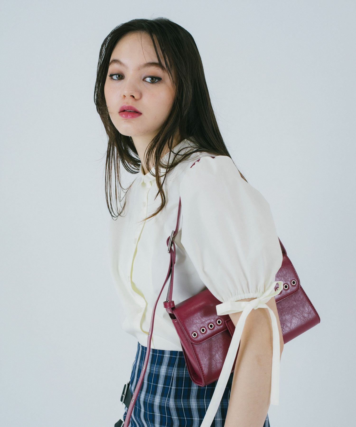 美品 パラスパレス ちび襟半袖ブラウス TINA：JOJUN（ティーナジョジュン） ブラウス シャツ ちび襟 半袖