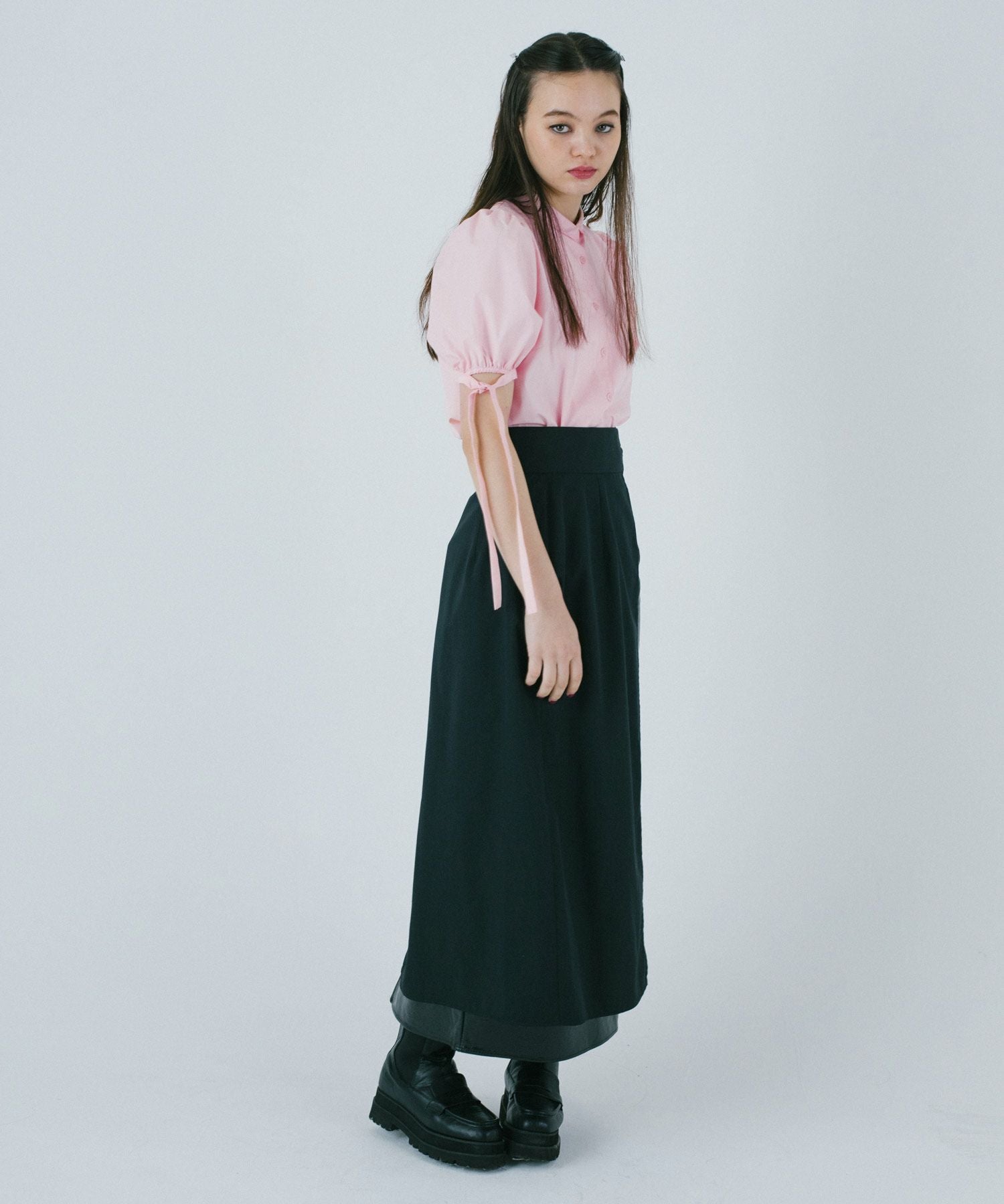 美品 パラスパレス ちび襟半袖ブラウス TINA：JOJUN（ティーナジョジュン） ブラウス シャツ ちび襟 半袖