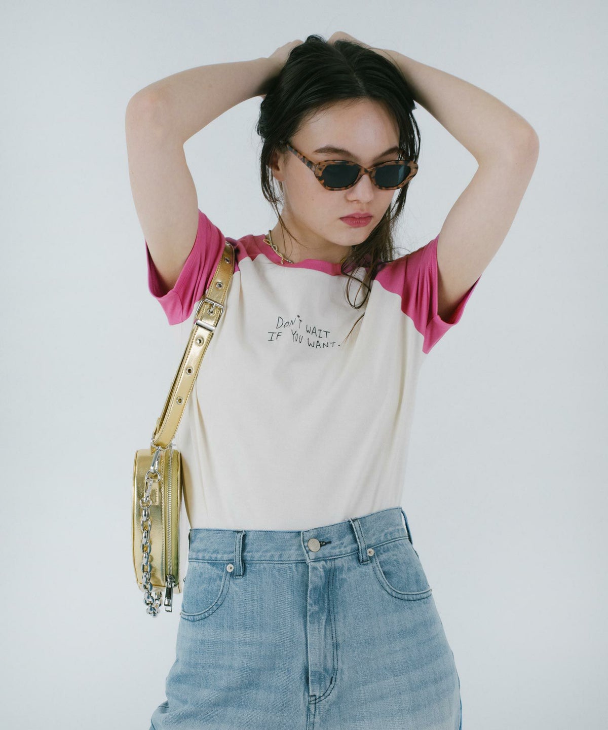 Tシャツ/ラグラン/刺繡入り/日本製