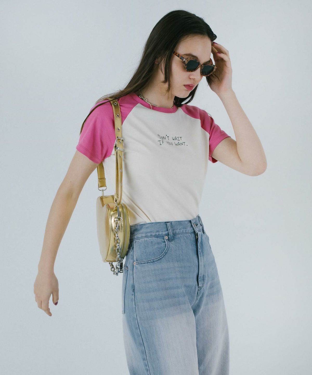 Tシャツ/ラグラン/刺繡入り/日本製