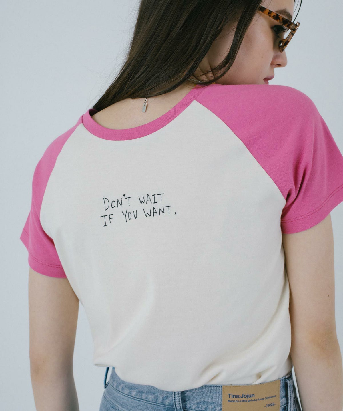 Tシャツ/ラグラン/刺繡入り/日本製