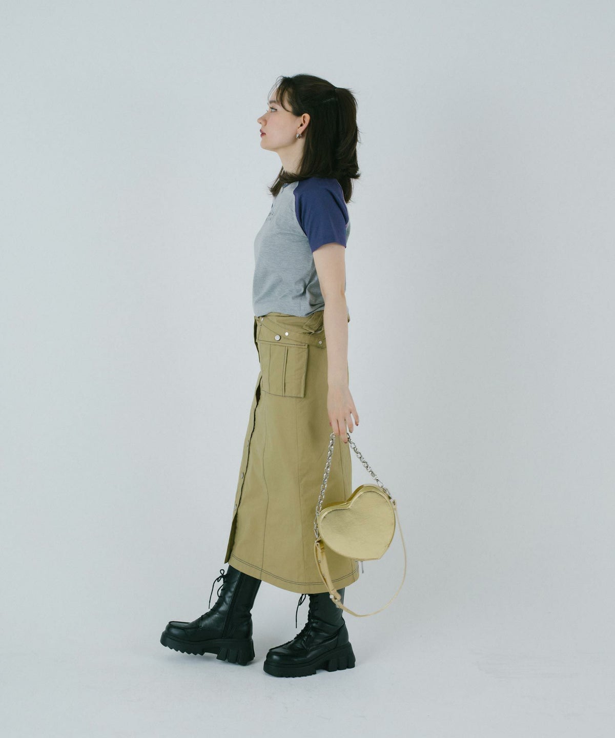 Tシャツ/ラグラン/刺繡入り/日本製