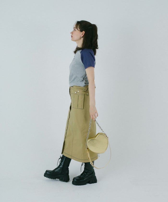 Tシャツ/ラグラン/刺繡入り/日本製