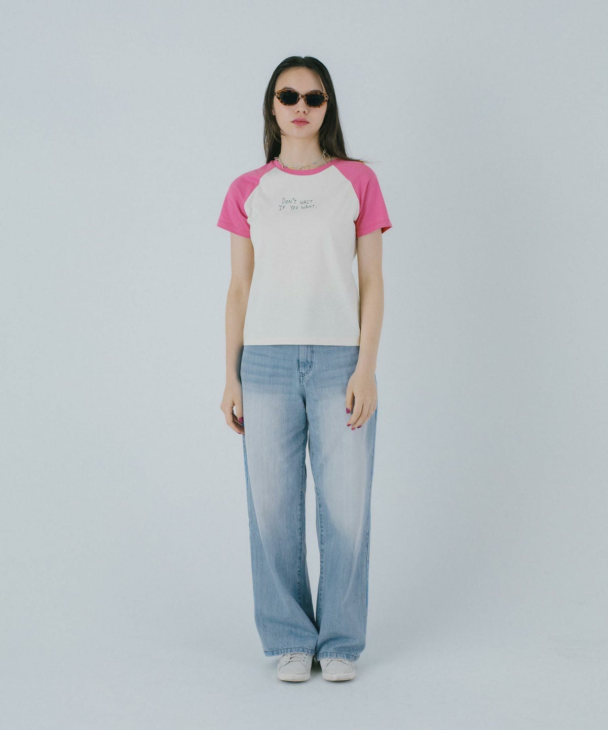 Tシャツ/ラグラン/刺繡入り/日本製