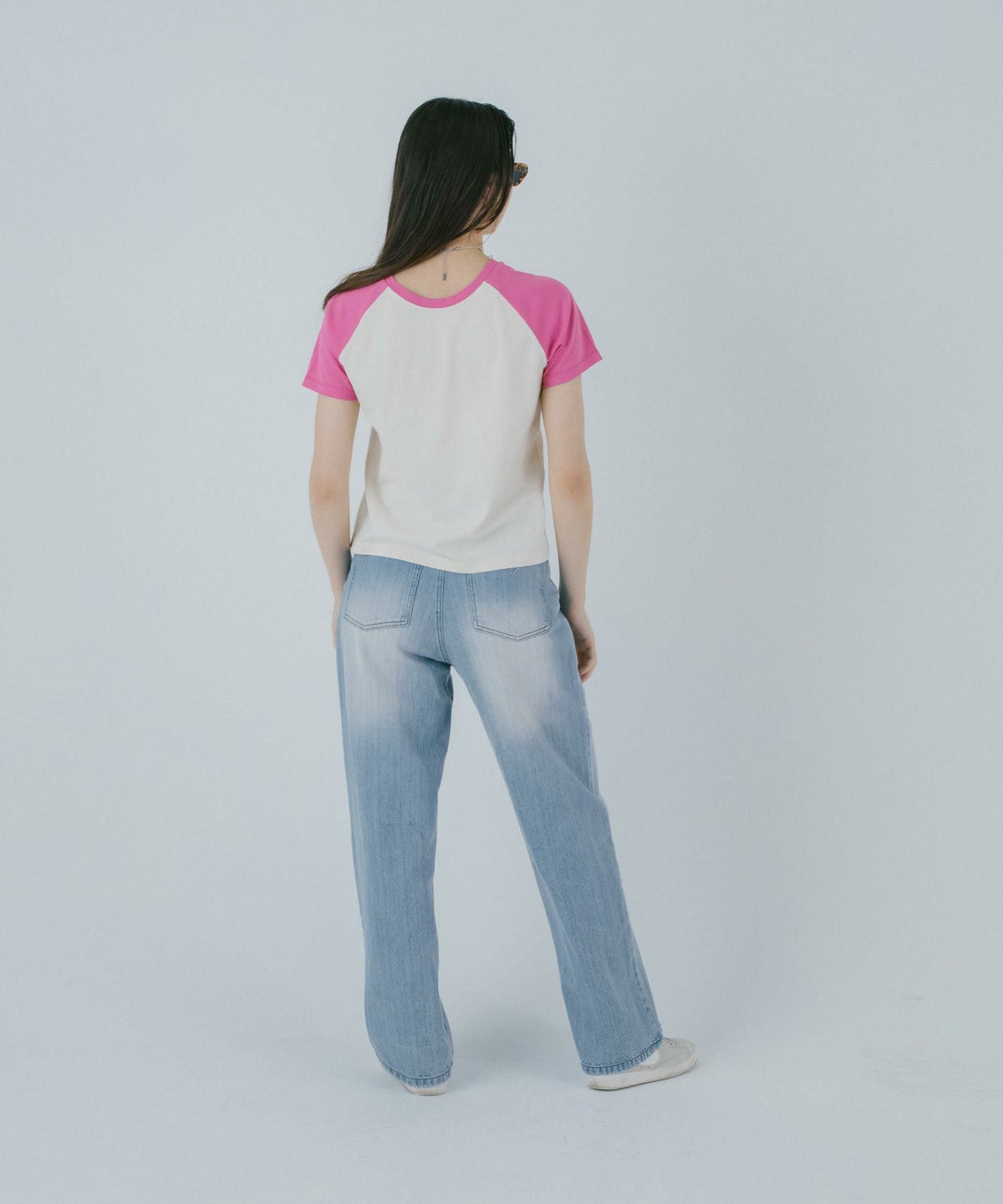 Tシャツ/ラグラン/刺繡入り/日本製