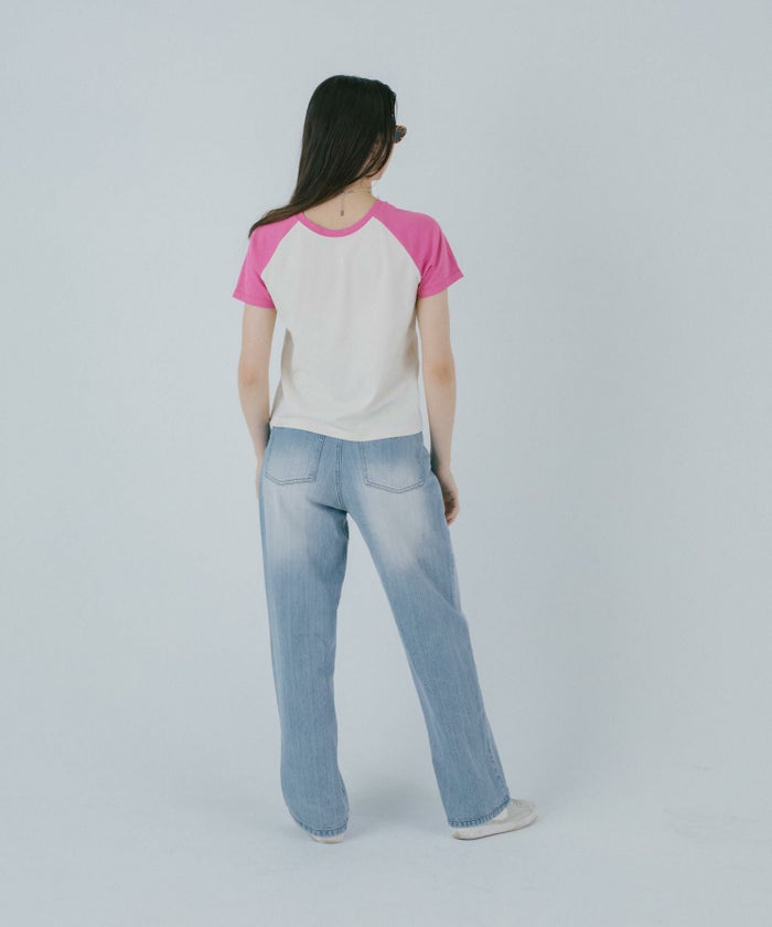 Tシャツ/ラグラン/刺繡入り/日本製