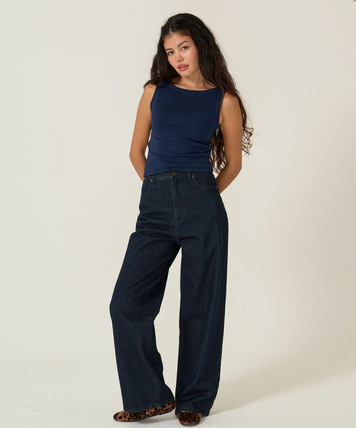 デニム/パンツ/ルーズデニム/ブルー