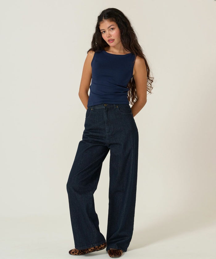 デニム/パンツ/ルーズデニム/ブルー