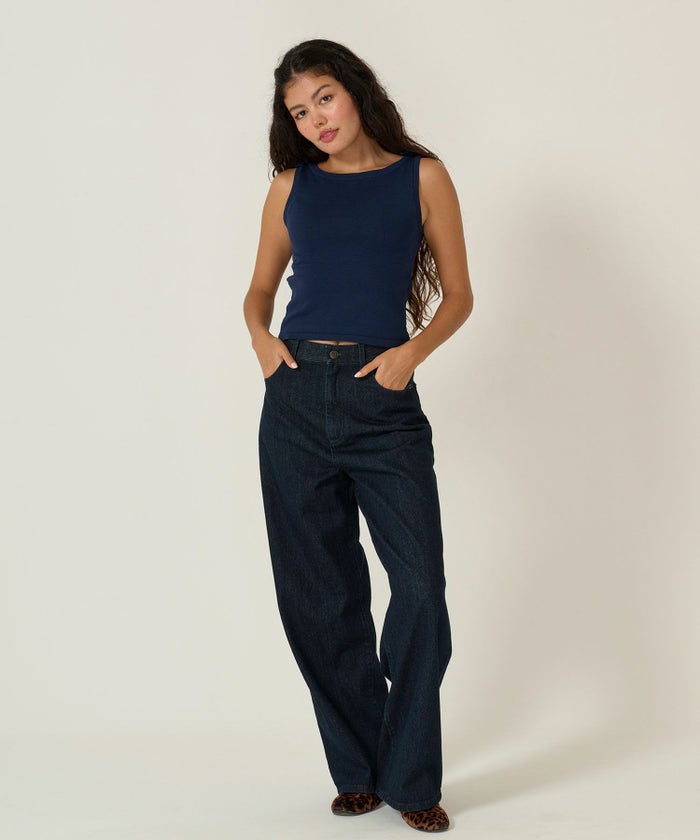 デニム/パンツ/ルーズデニム/ブルー