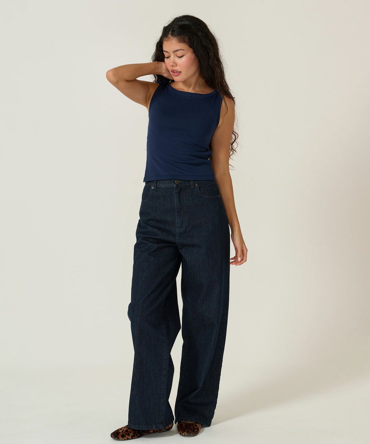 デニム/パンツ/ルーズデニム/ブルー