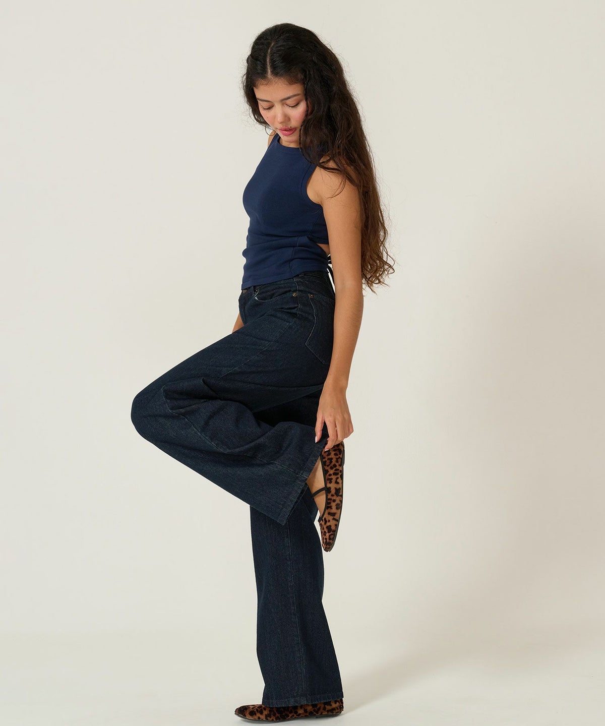 デニム/パンツ/ルーズデニム/ブルー