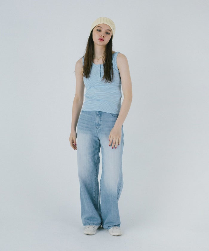 デニム/パンツ/ルーズデニム/ブルー