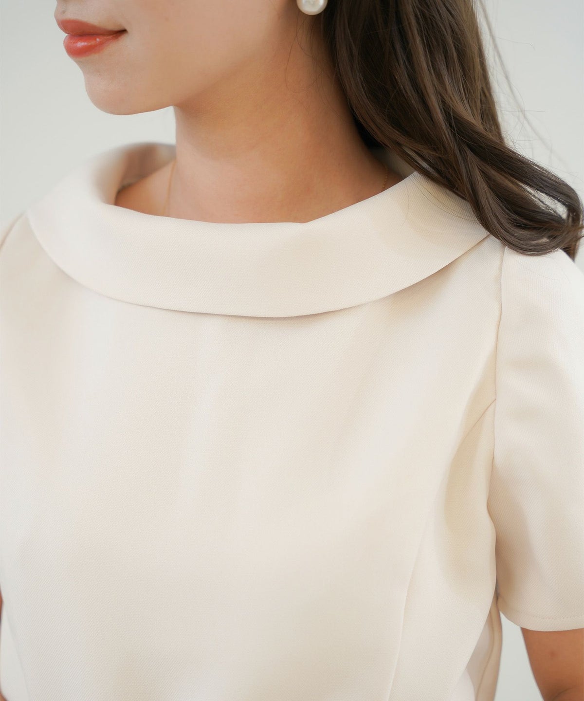 ワンピース/ロールカラー/Aライン/アイボリー/ネイビー/ブラック/M/