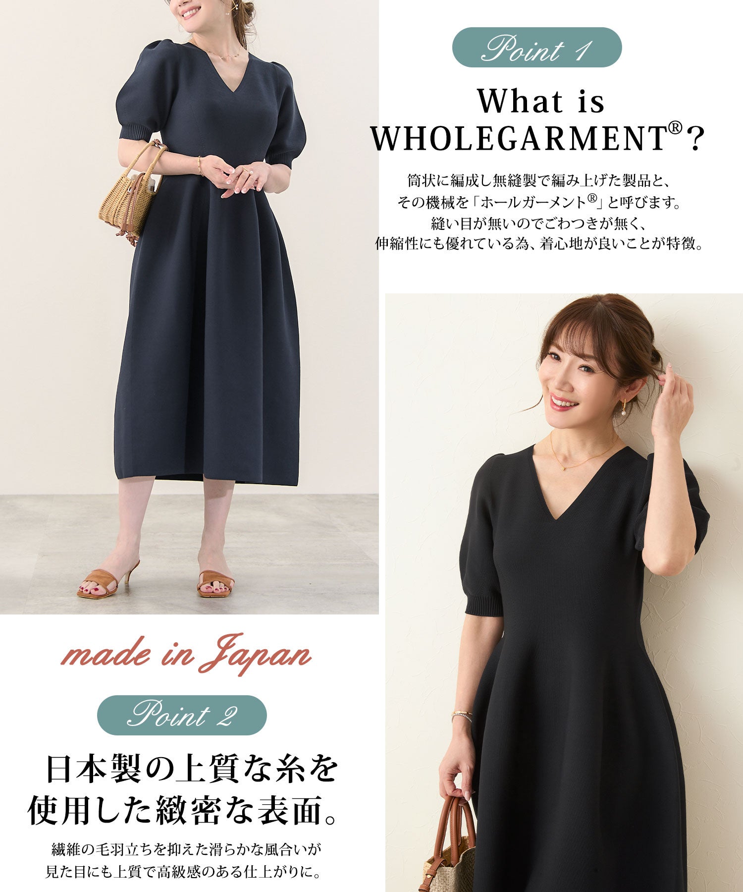 半袖 パフスリーブ ワンピース