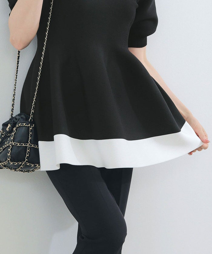 手洗い可/日本製/Vネック/ふんわり/チュニック/袖山ギャザー/パフ袖/大人可愛い/上品/きれいめ/シンプル/リラックス/体型カバー/美ライン/フレア