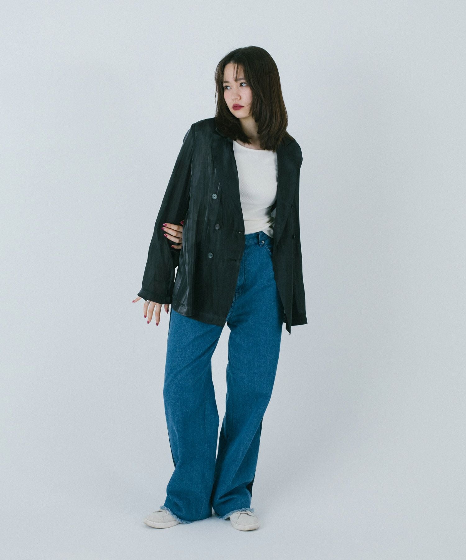 限定Price！SALE シアーサテン ジャケット TINA：JOJUN 全2色｜tnj221