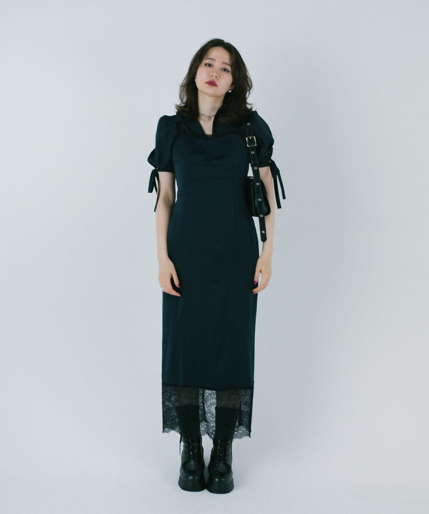 レースサテン キャミワンピース TINA：JOJUN 全2色｜tnj321-0628【2