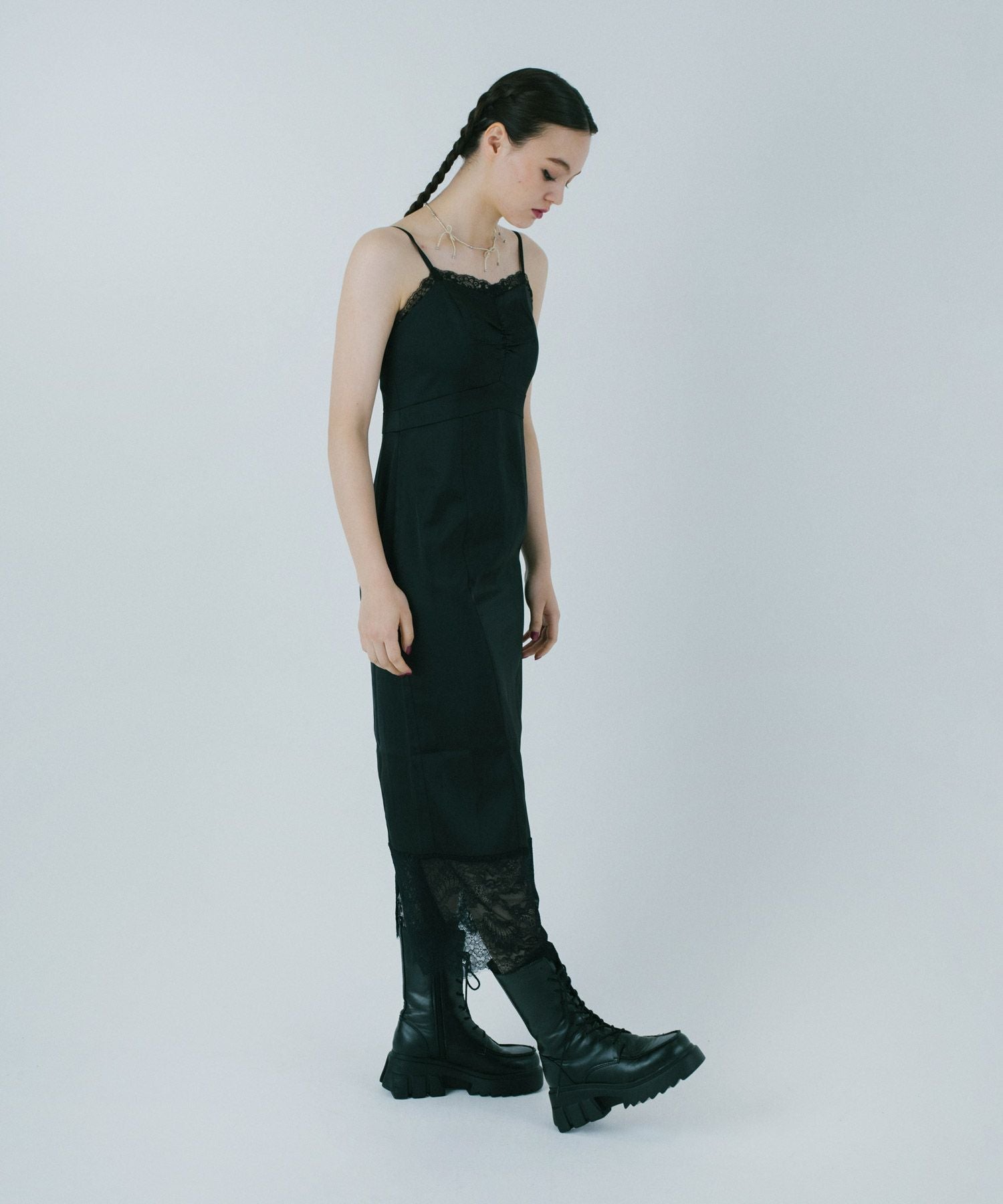 レースサテン キャミワンピース TINA：JOJUN 全2色｜tnj321-0628【2