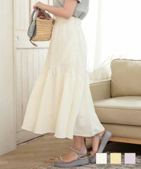 レディース スカート ティアード アシメ アシンメトリー フラワー ジャガード 表面変化 花 クローバー 夏 春 秋 大人 エレガント フェミニン 可愛い アシンメトリー フラワー ジャガード スカート le reve vaniller