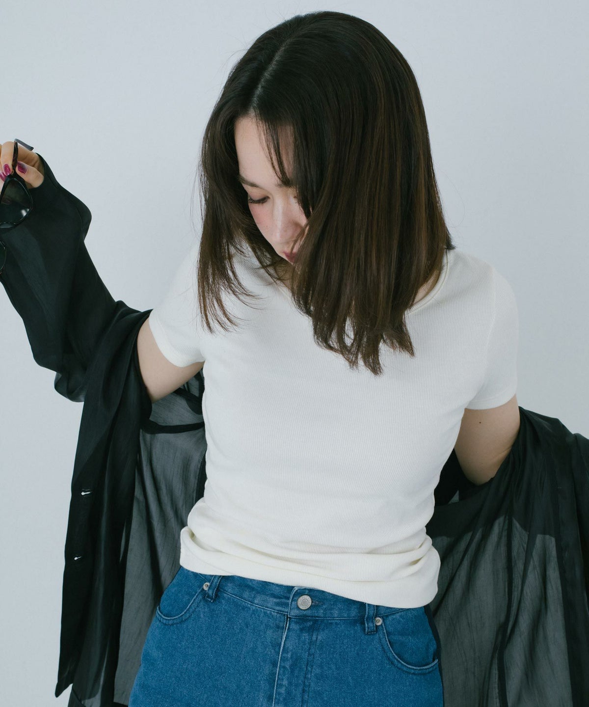 トップス/カットソー/ボートネック/アイボリー/カーキ/ブラック