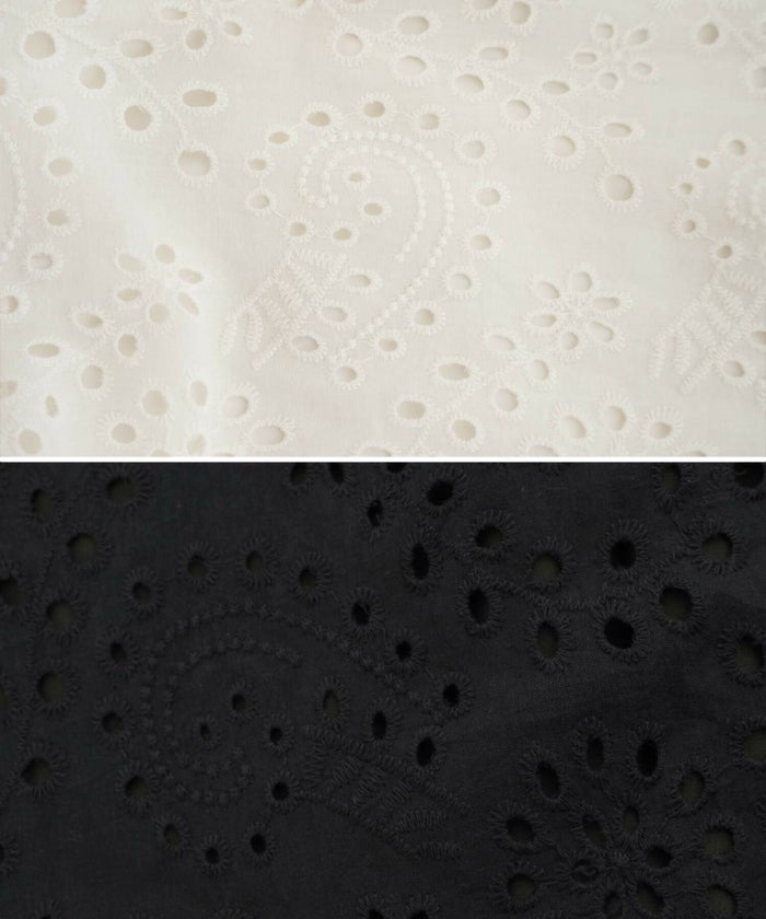 レディース/スカート/ティアード/アシメ/綿/コットン100%/コットン/レース/花/草/ホワイト/ネイビー/春/夏/秋/スカラップ/エレガント/カジュアル/ナチュラル