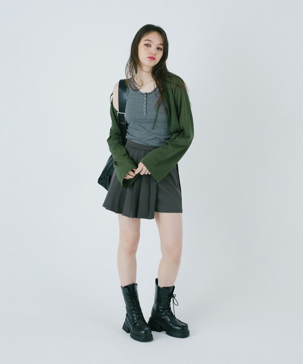 スカート/パンツ/ミニスカート/スカパン/チャコールチェック/ネイビーチェック/チャコール/ネイビー