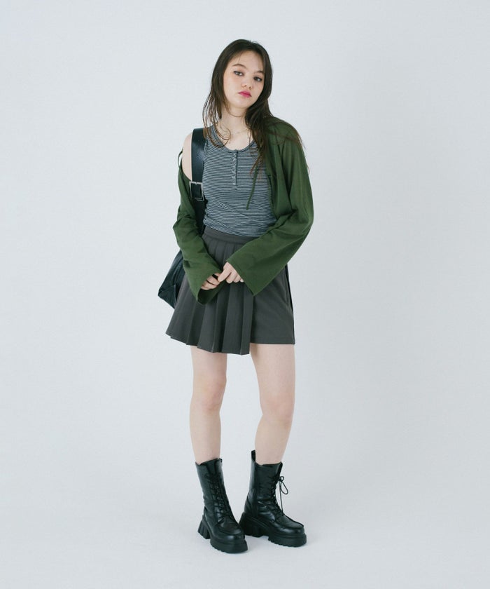 スカート/パンツ/ミニスカート/スカパン/チャコールチェック/ネイビーチェック/チャコール/ネイビー