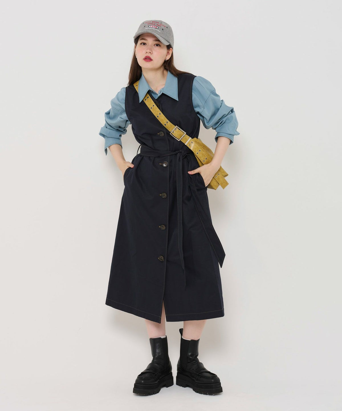 アウター/コート/トレンチコート/ベージュ/ネイビー