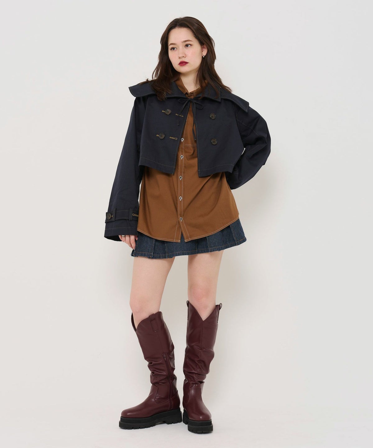 アウター/コート/トレンチコート/ベージュ/ネイビー